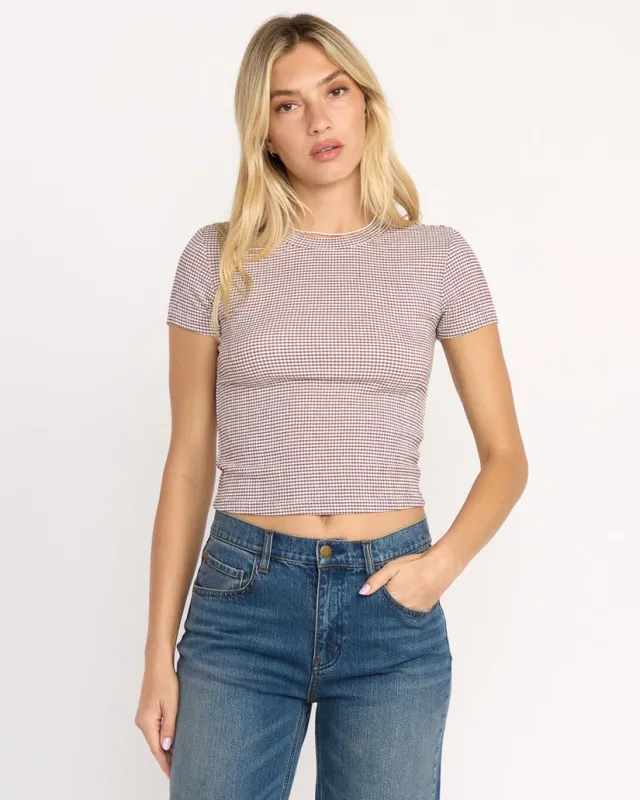 Billabong Checked Out Knit T-Shirt - Espresso Brown made by Billabong