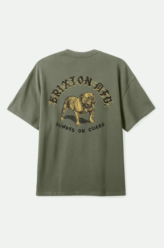 Brixton Bauer Heavyweight Relaxed T-Shirt - Olive Surplus Classic Wash made by Brixton