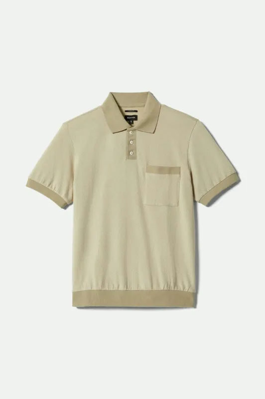 Brixton Weekend Herringbone Polo - Whitecap/Elm made by Sun Diego Boardshops