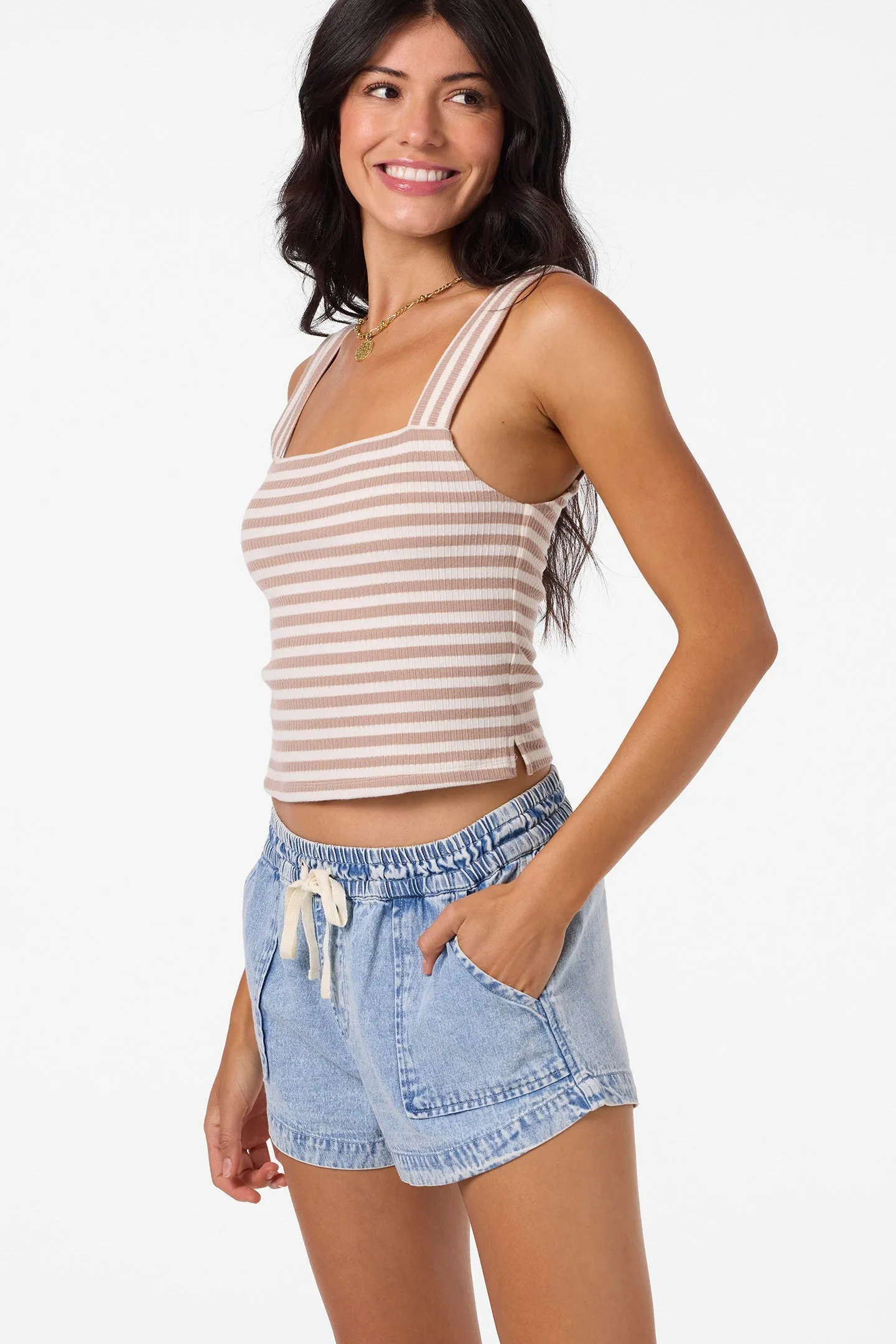 O`Neill Vanessa Stripe Sleeveless Top - Simply Taupe sold by Sun Diego Boardshops product image thumbnail 3