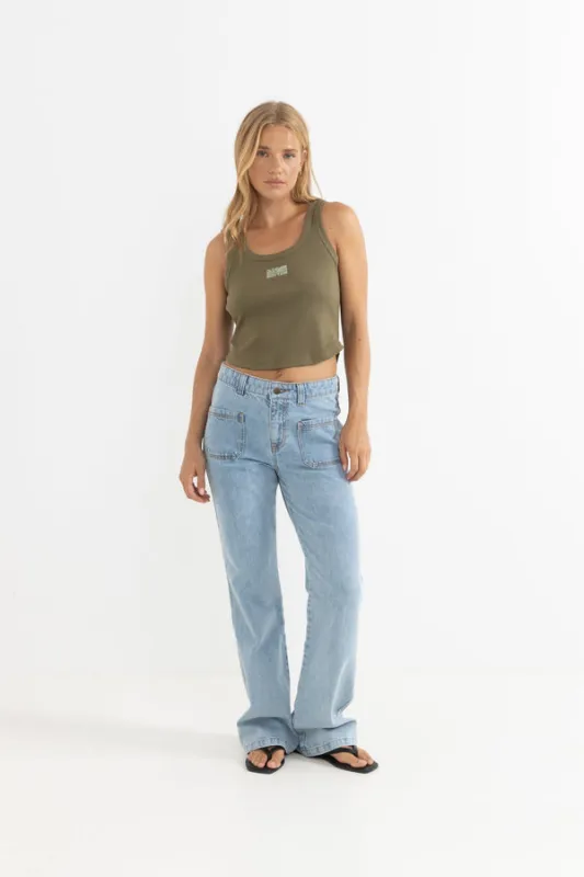 Rhythm Annette Rib Tank - Basil made by Rhythm.