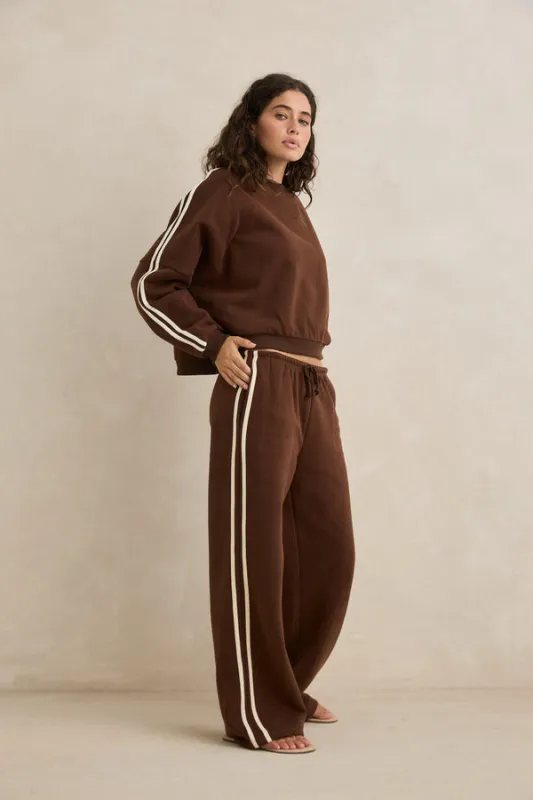Rhythm Contrast Trackpant - Brown sold by Sun Diego Boardshops