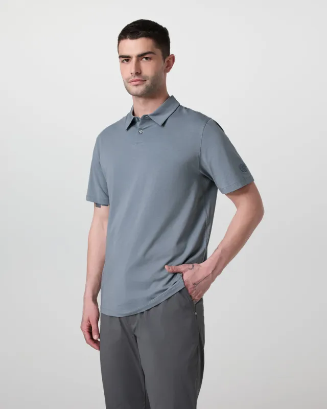 Vuori Short Sleeve Feather Polo - Dusty Blue sold by Sun Diego Boardshops