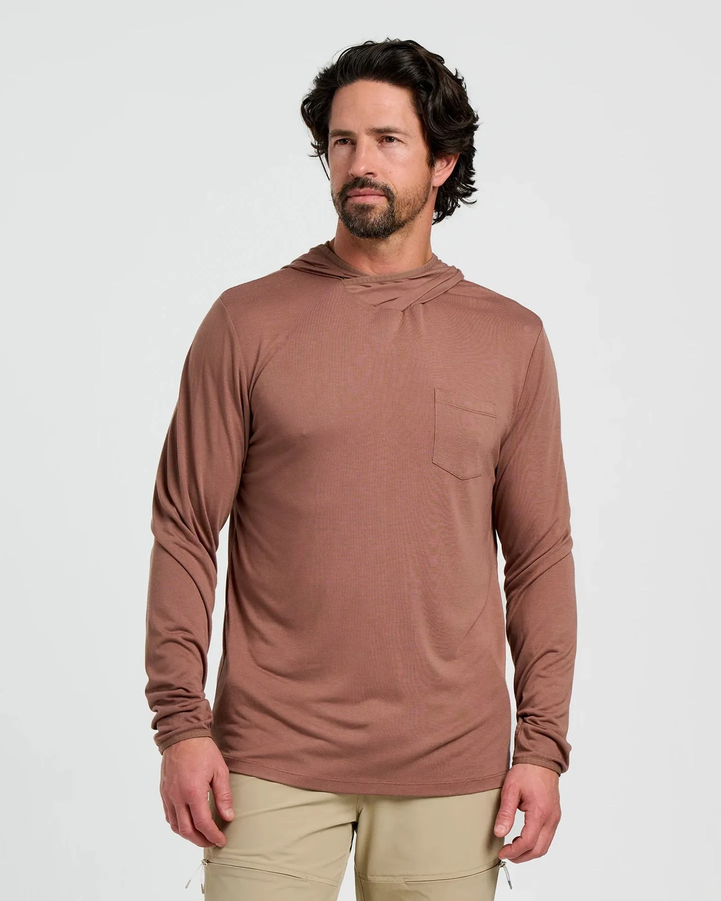 Free Fly Men'S Bamboo Lightweight Hoodie - Nutmeg sold by Sun Diego Boardshops