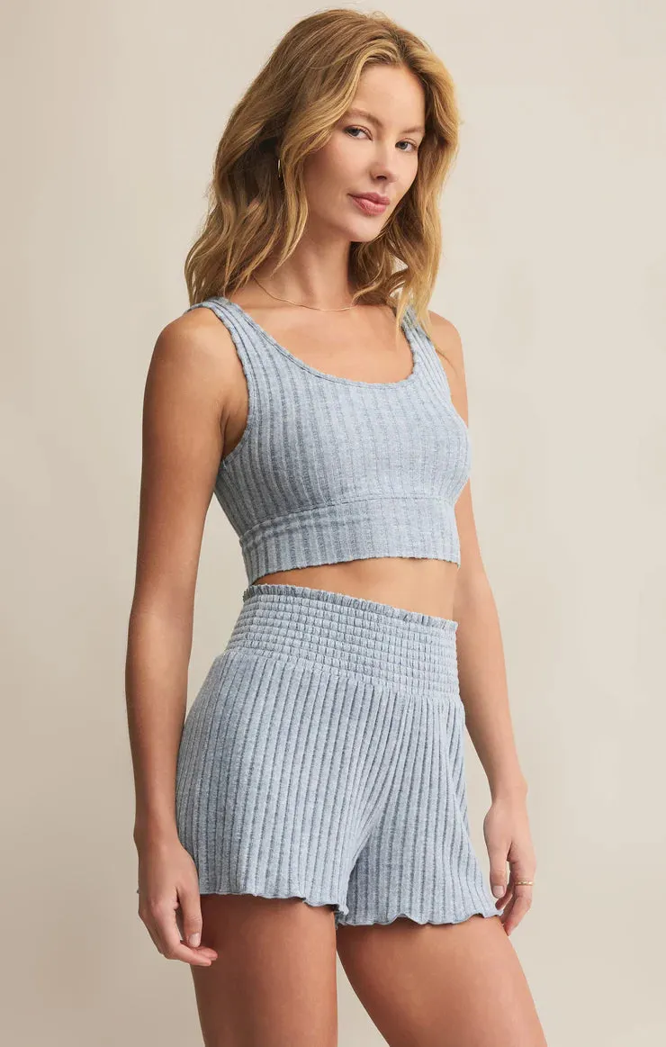 Z-Supply Zoe Silky Rib Tank Bra - Light Denim sold by Sun Diego Boardshops