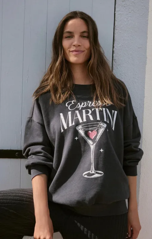 Z-Supply Oversized Espresso Martini Sweatshirt - Black Sand sold by Sun Diego Boardshops