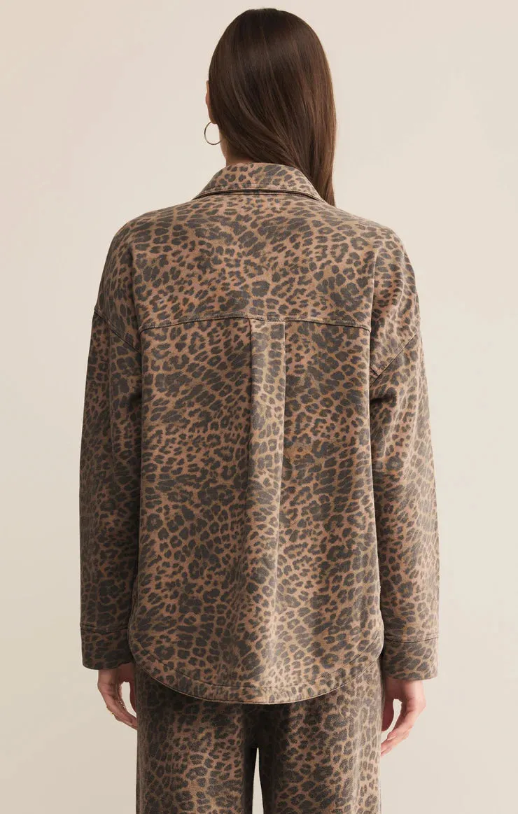 Z-Supply All Day Knit Leopard Jacket - Desert Tan sold by Sun Diego Boardshops product image thumbnail 2