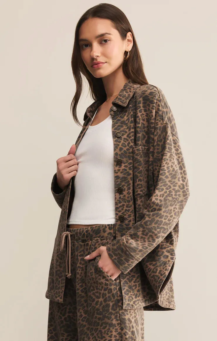 Z-Supply All Day Knit Leopard Jacket - Desert Tan sold by Sun Diego Boardshops product image thumbnail 3