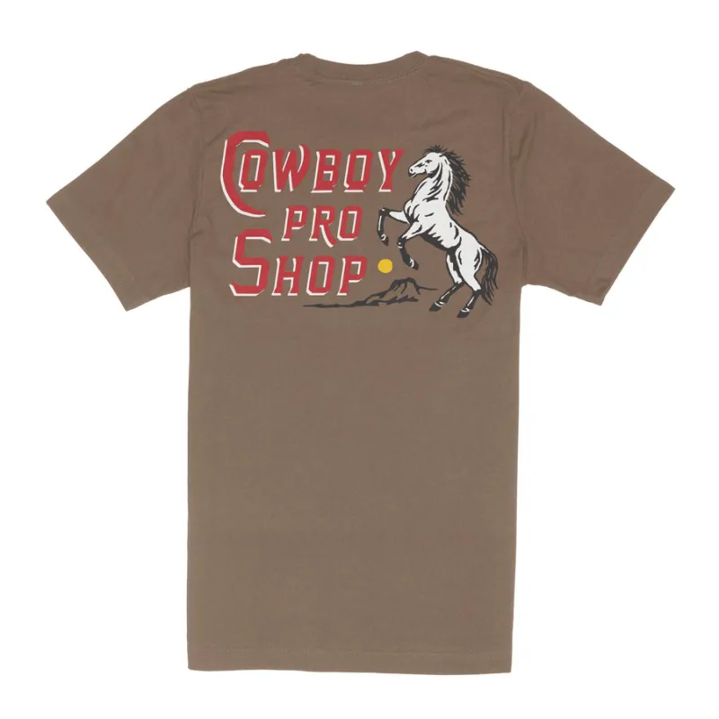 Sendero Cowboy Pro Shop T-Shirt - Light Brown made by Sun Diego Boardshops