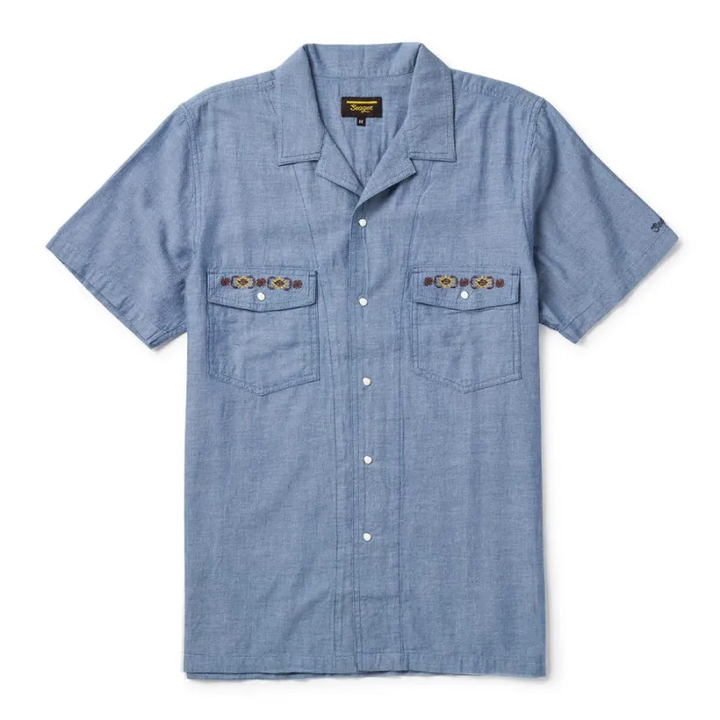 Seager Whippersnapper Short Sleeve Shirt - Light Wash Chambray sold by Sun Diego Boardshops