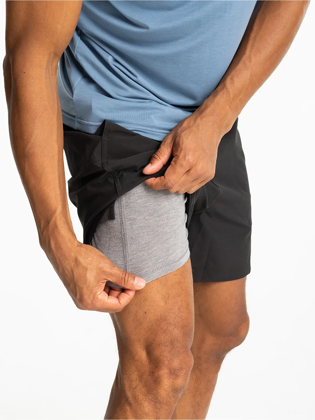 Free Fly Bamboo Lined Active Breeze Short 5.5" - Black sold by Sun Diego Boardshops product image thumbnail 3