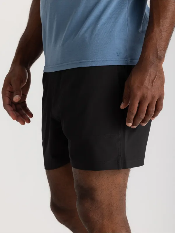 Free Fly Bamboo Lined Active Breeze Short 5.5" - Black sold by Sun Diego Boardshops