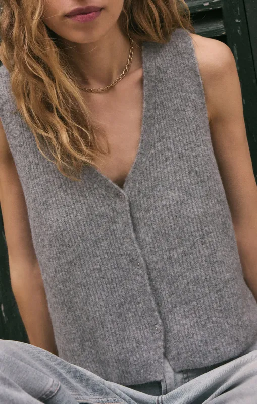 Z-Supply Bryce Sweater Vest - Medium Heather Grey sold by Sun Diego Boardshops