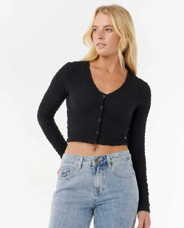 Rip Curl Sunset Luau Texture Long Sleeve Tee - Black 0090 sold by Sun Diego Boardshops