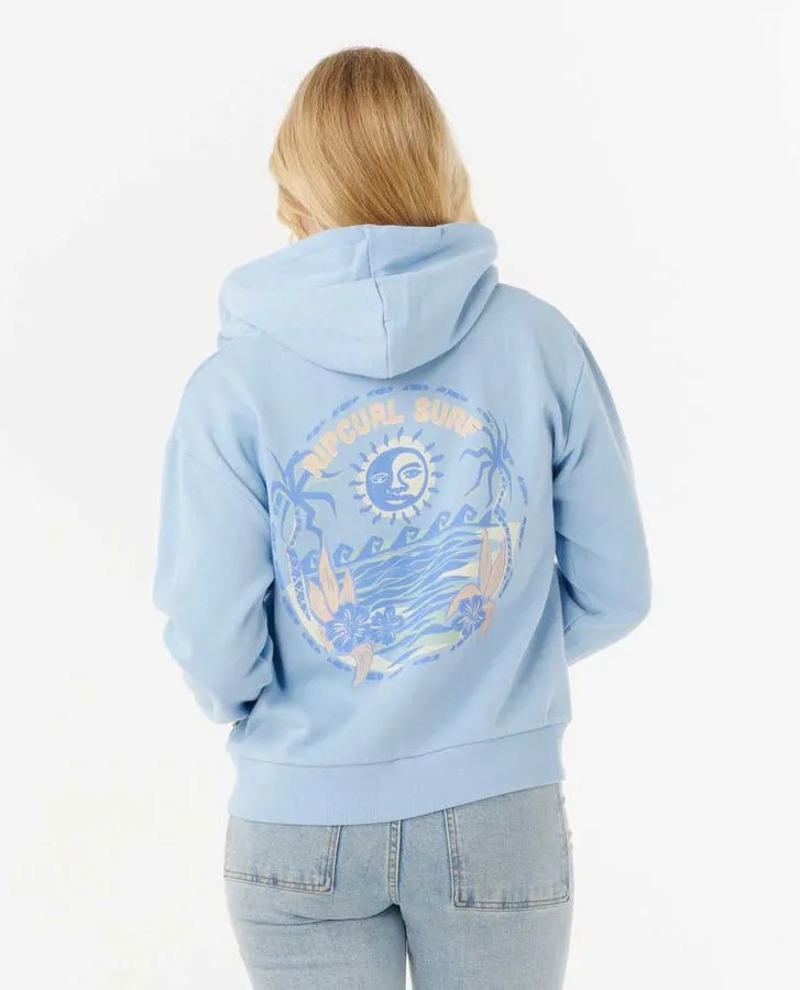Rip Curl Summer Zip Through Hood - Mid Blue 8962 sold by Sun Diego Boardshops product image thumbnail 2