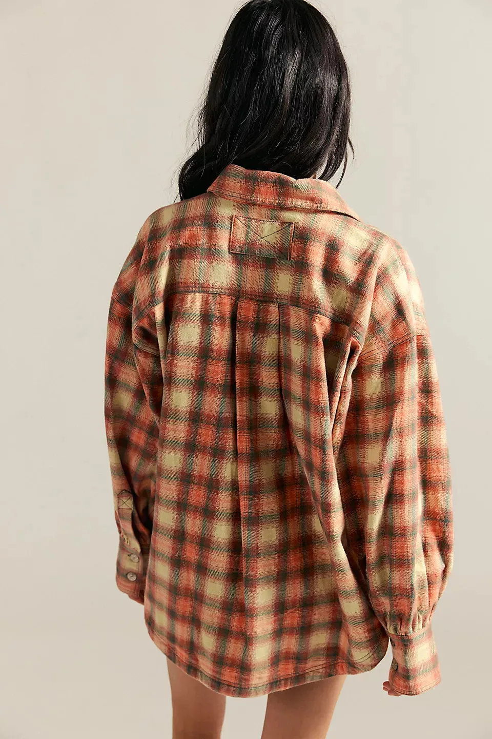 Free People We The Free Ashley Plaid Shirt - Sand Combo - Gia Pla sold by Sun Diego Boardshops product image thumbnail 2