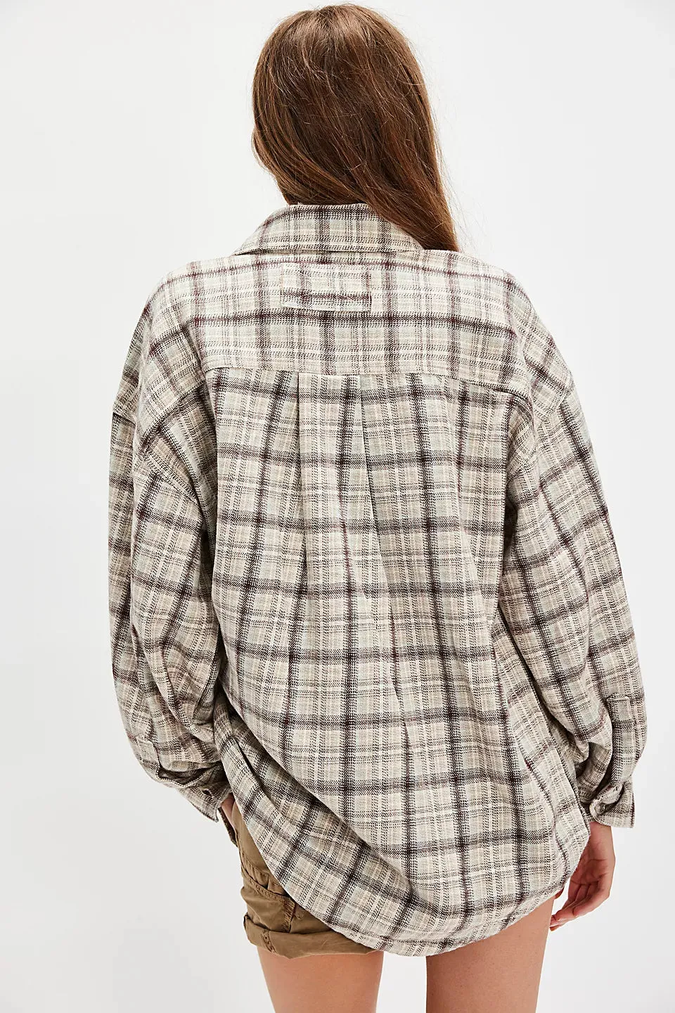 Free People We The Free Ashley Plaid Shirt - Ivory Combo - Krista sold by Sun Diego Boardshops product image thumbnail 2