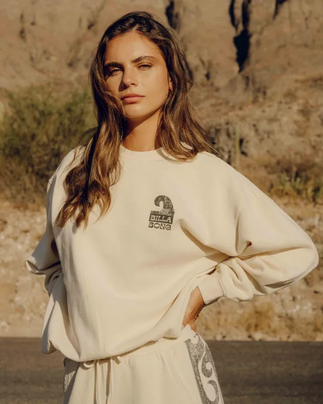 Billabong Sun Wave Livin Kendal Crewneck Sweatshirt - White Cap sold by Sun Diego Boardshops