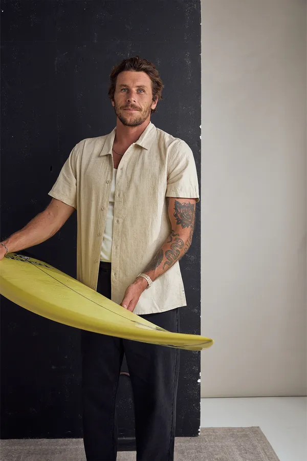 Rhythm Classic Linen Short Sleeve Shirt - Sand sold by Sun Diego Boardshops product image thumbnail 2