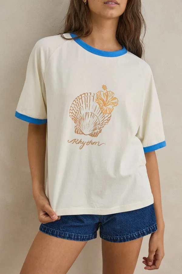 Rhythm Sunrise Seashell Ringer Tee - White sold by Sun Diego Boardshops