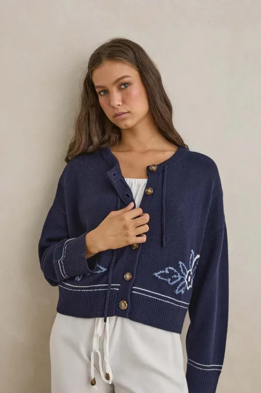 Rhythm Ravello Knit Cardigan - Navy sold by Sun Diego Boardshops