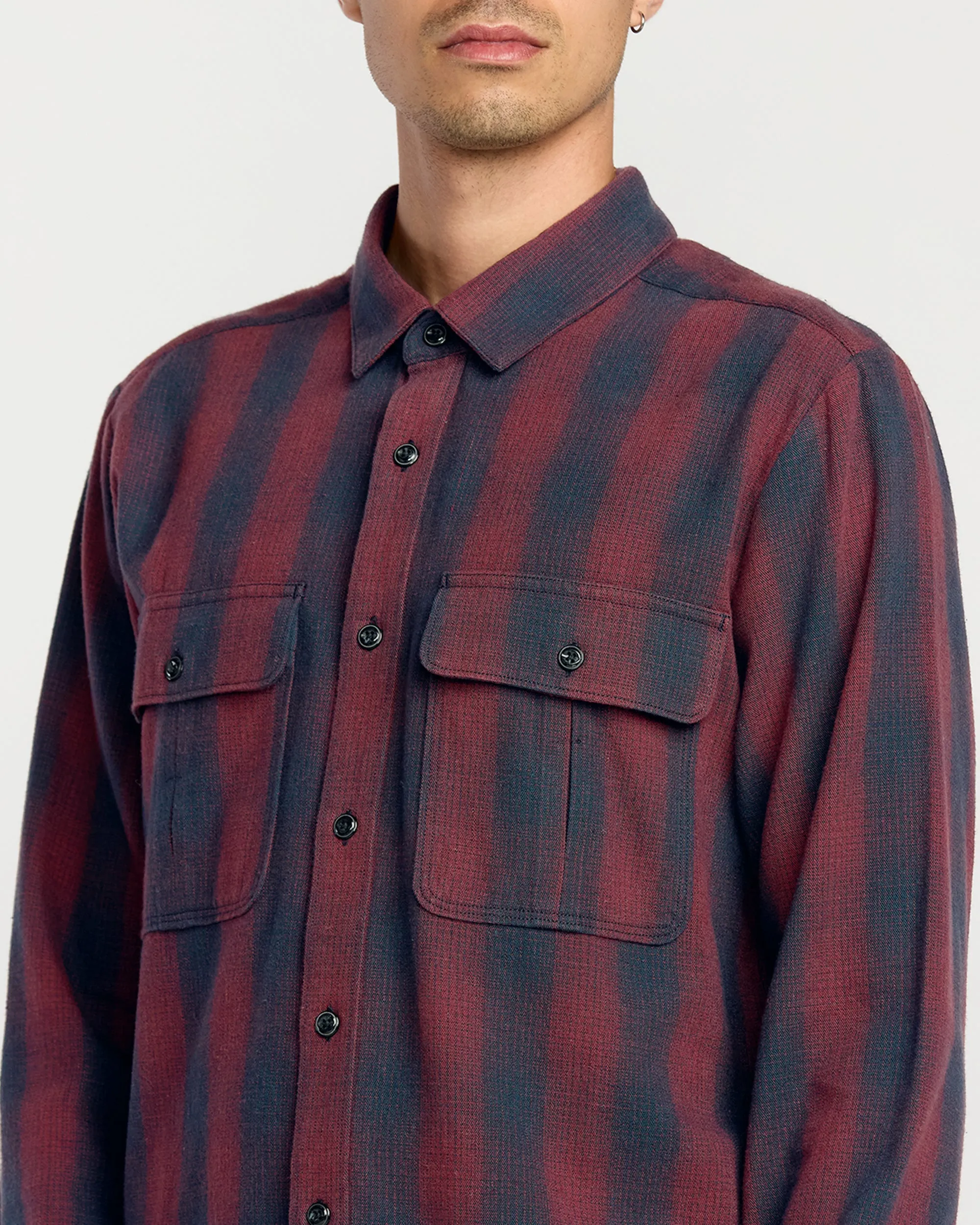 Volcom Men'S Shadowstone Flannel Long Sleeve Shirt - Navy sold by Sun Diego Boardshops product image thumbnail 3