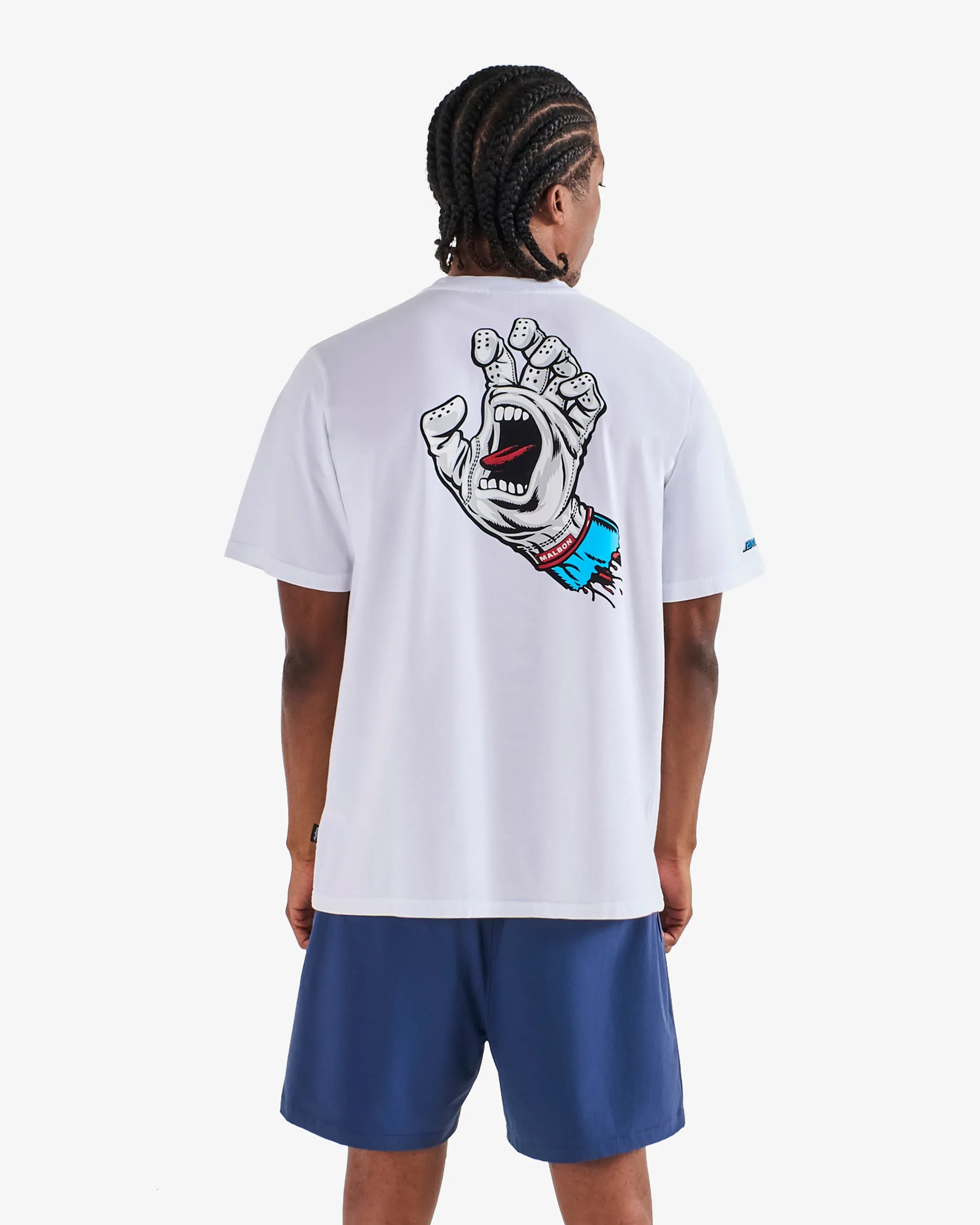 Malbon x Santa Cruz Bermuda Screaming Hand Tee - White sold by Sun Diego Boardshops product image thumbnail 4
