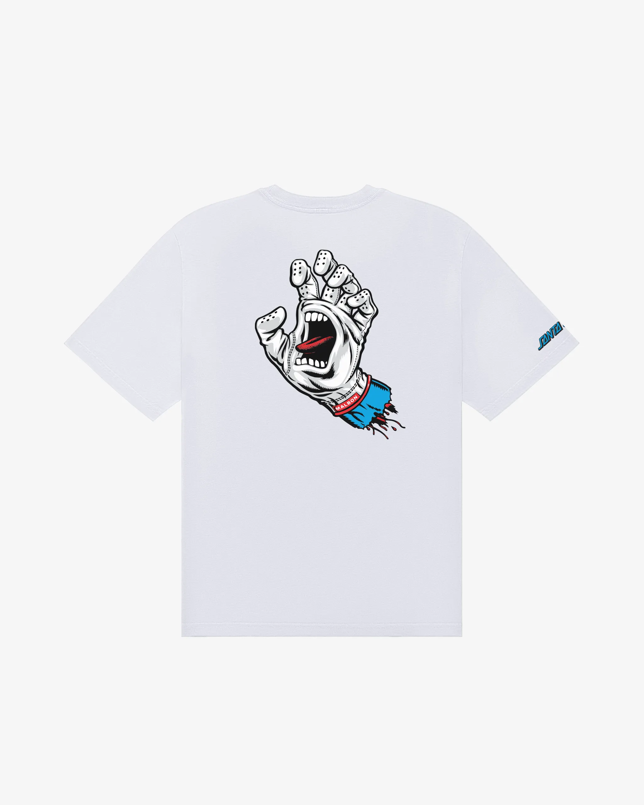 Malbon x Santa Cruz Bermuda Screaming Hand Tee - White sold by Sun Diego Boardshops