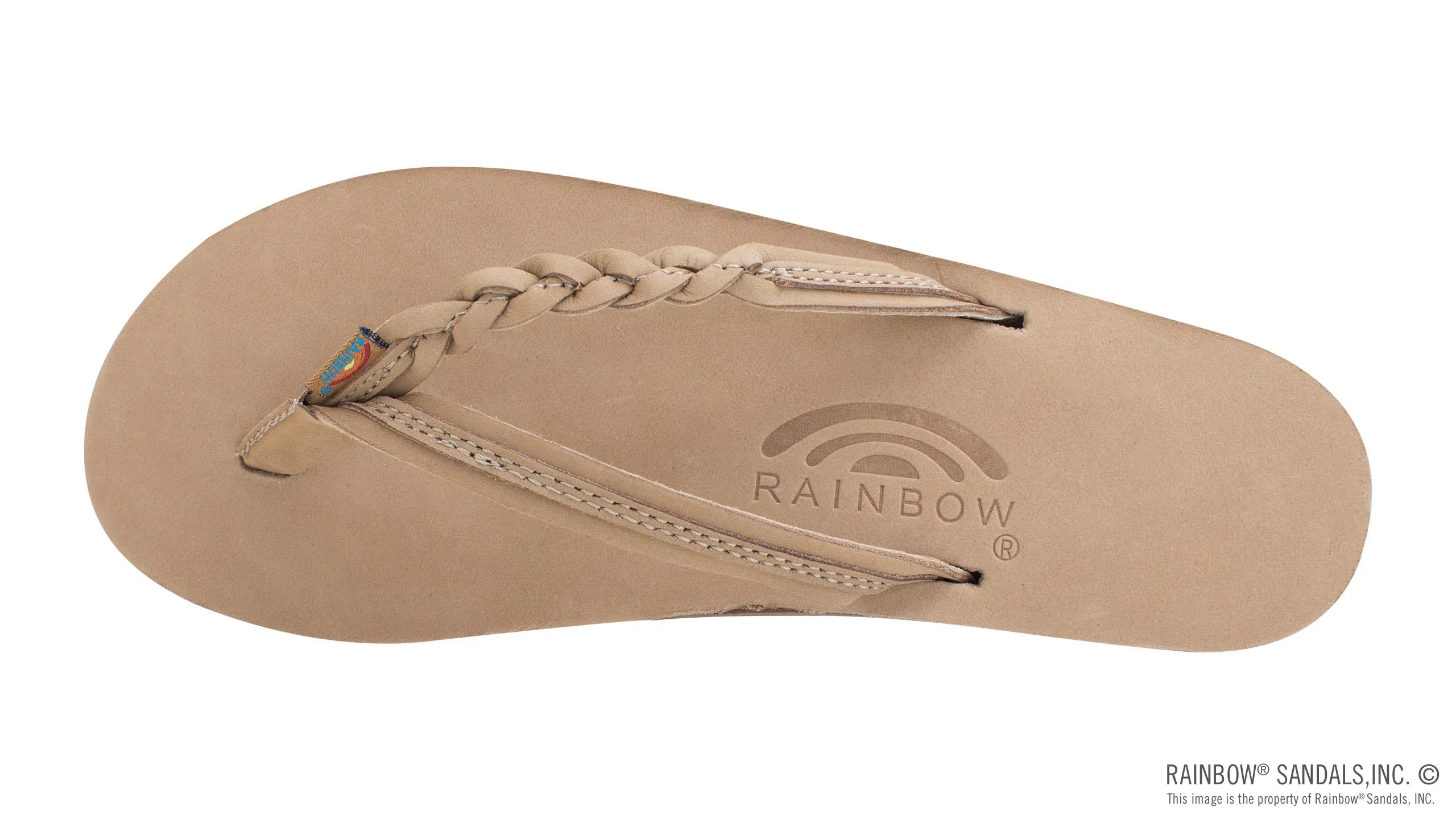 Rainbow Flirty Braidy Single Layer Premier Leather 1/2" Narrow Strap With Braid - Sierra Brown sold by Sun Diego Boardshops product image thumbnail 3