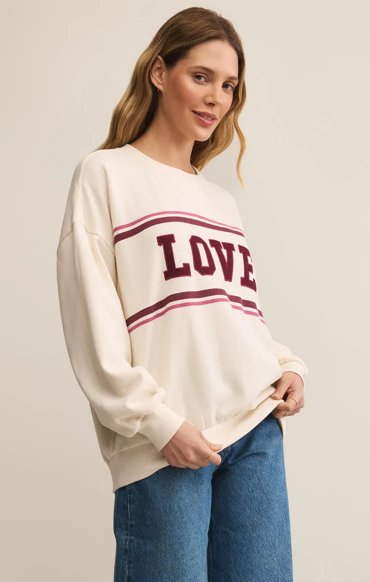 Z-Supply Oversized Love Sweatshirt - Vanilla Ice sold by Sun Diego Boardshops product image thumbnail 3