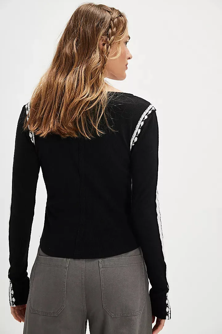 Free People Lost Love Long-Sleeve Top - Black Combo sold by Sun Diego Boardshops product image thumbnail 2