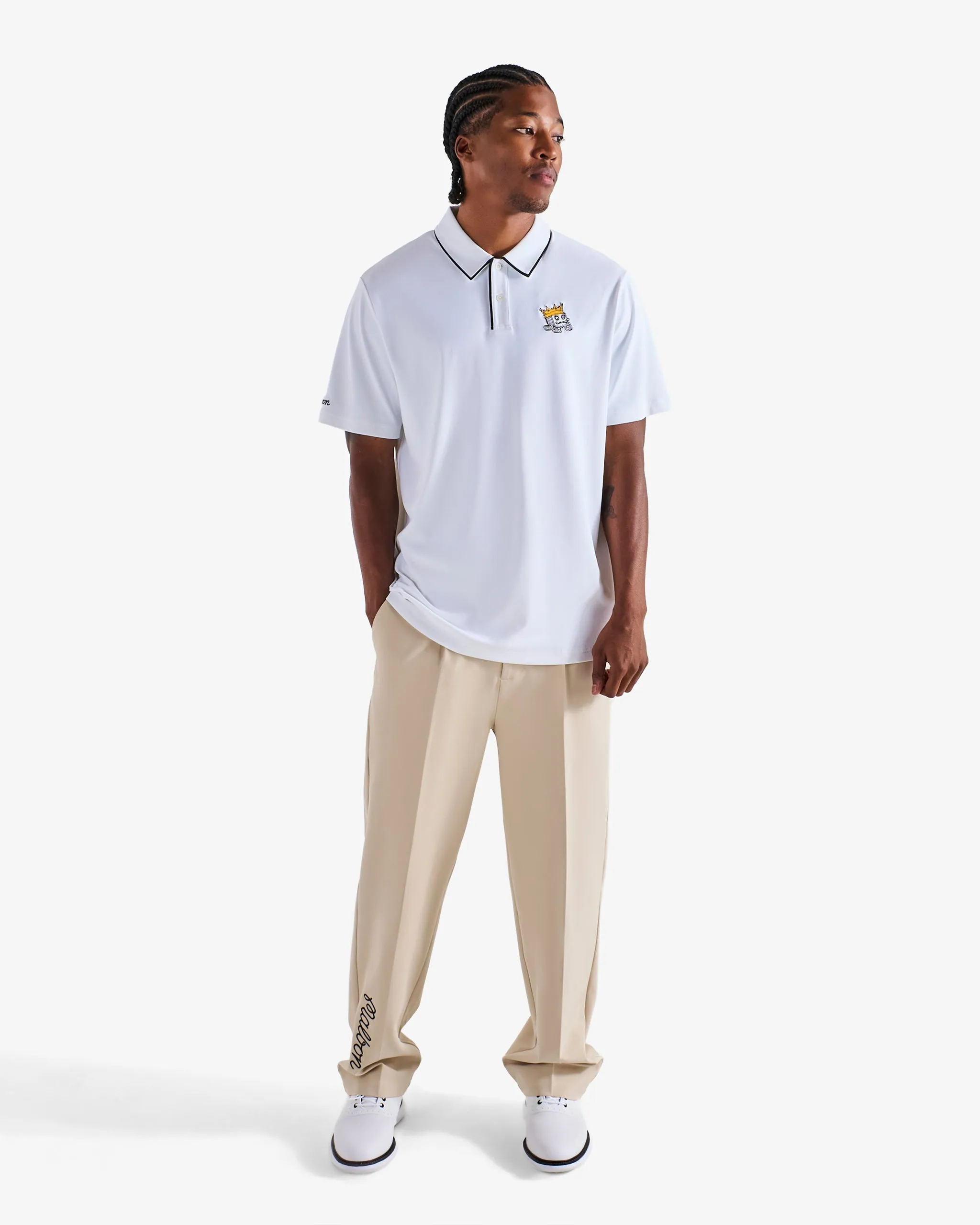 Malbon Fairway Monarch Polo - White sold by Sun Diego Boardshops