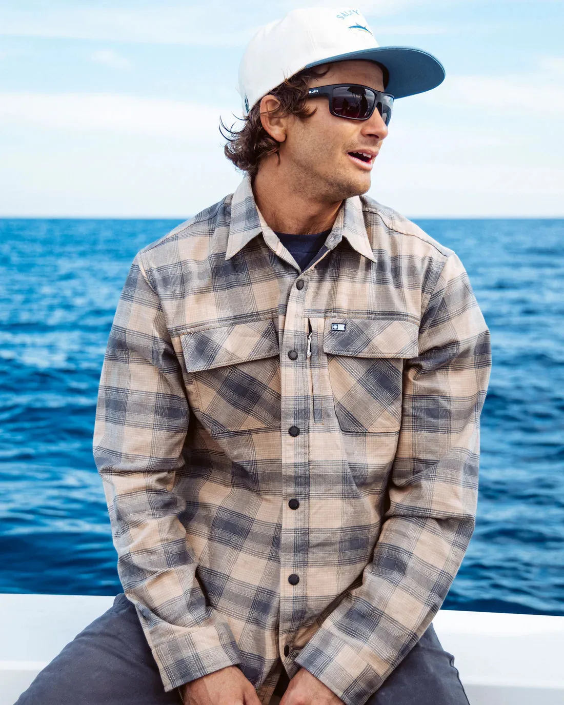 Salty Crew Fathom Tech Flannel - Khaki sold by Sun Diego Boardshops product image thumbnail 3