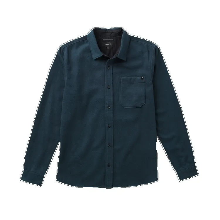 Roark Crossroads Organic Cotton Flannel - Deep Navy Herringbone sold by Sun Diego Boardshops