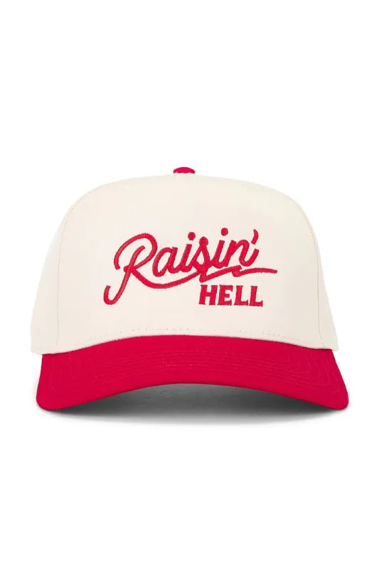 Friday Feeling Raisin Hell Snapback Trucker Hat - Neutral Red Canvas sold by Sun Diego Boardshops