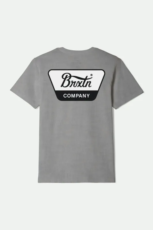 Brixton Linwood Standard T-Shirt - Heather Grey/Black/White sold by Sun Diego Boardshops