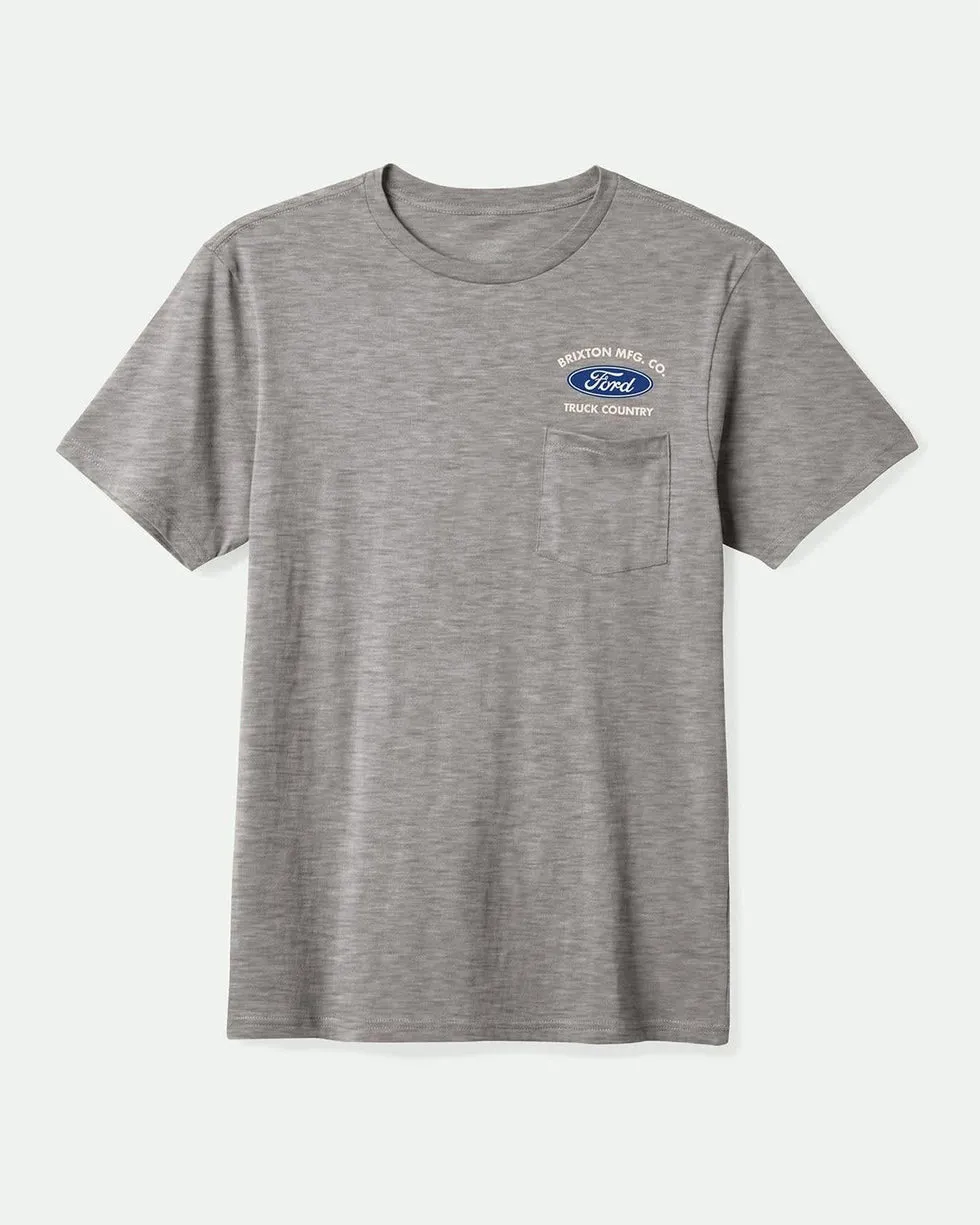 Brixton Ford Country Short Sleeve Pocket T-Shirt - Heather Grey sold by Sun Diego Boardshops