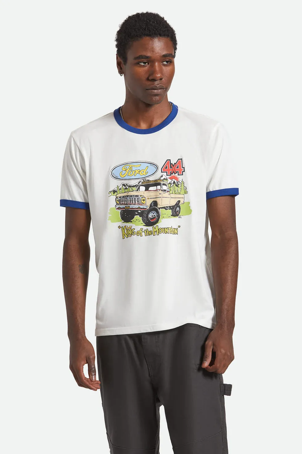 Brixton Ford King Of The Mountains Ringer T-Shirt - Wimbledon White sold by Sun Diego Boardshops product image thumbnail 2