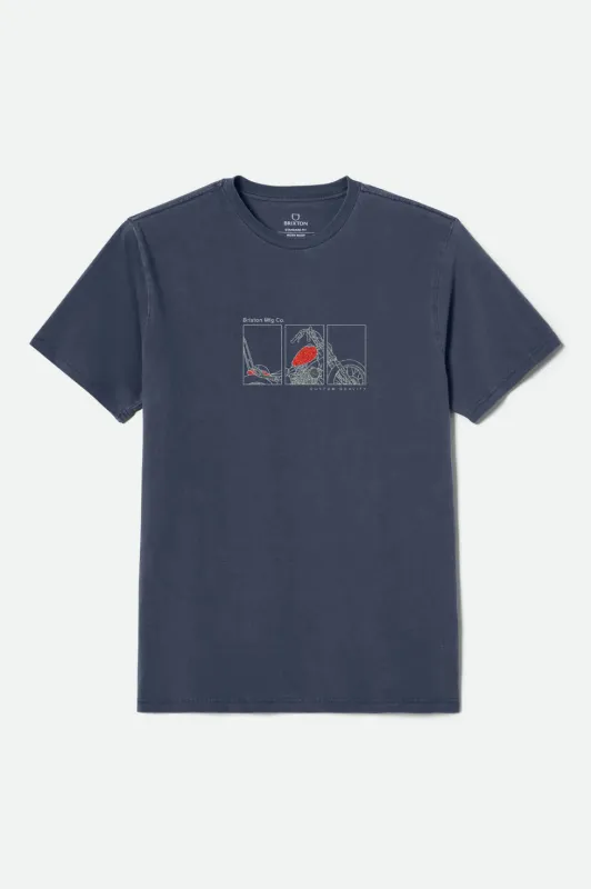 Brixton Briscoe Standard T-Shirt - Mood Indigo Worn Wash made by Brixton