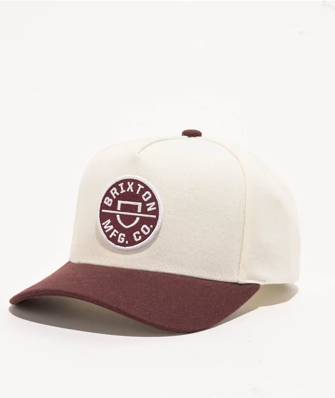Brixton Crest Netplus Snapback - Port/Off White sold by Sun Diego Boardshops