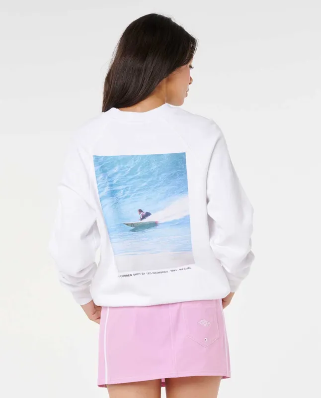 Rip Curl Stephanie Gilmore Curren Relaxed Crew - Optical White 3262 sold by Sun Diego Boardshops