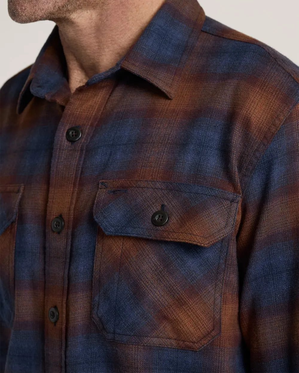 Pendleton Burnside Cotton Flannel Shirt - Navy/Brick Plaid sold by Sun Diego Boardshops product image thumbnail 3