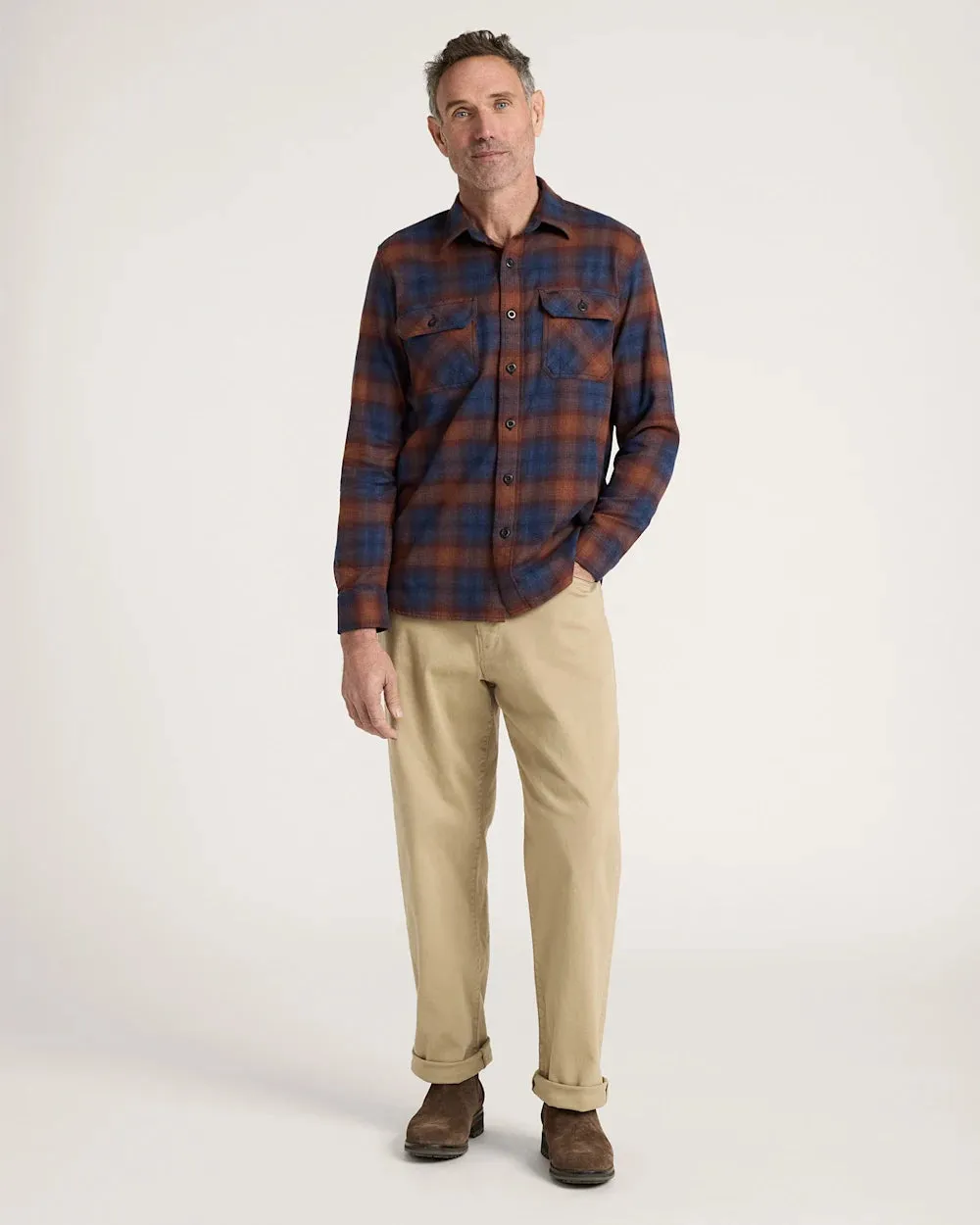 Pendleton Burnside Cotton Flannel Shirt - Navy/Brick Plaid sold by Sun Diego Boardshops product image thumbnail 4