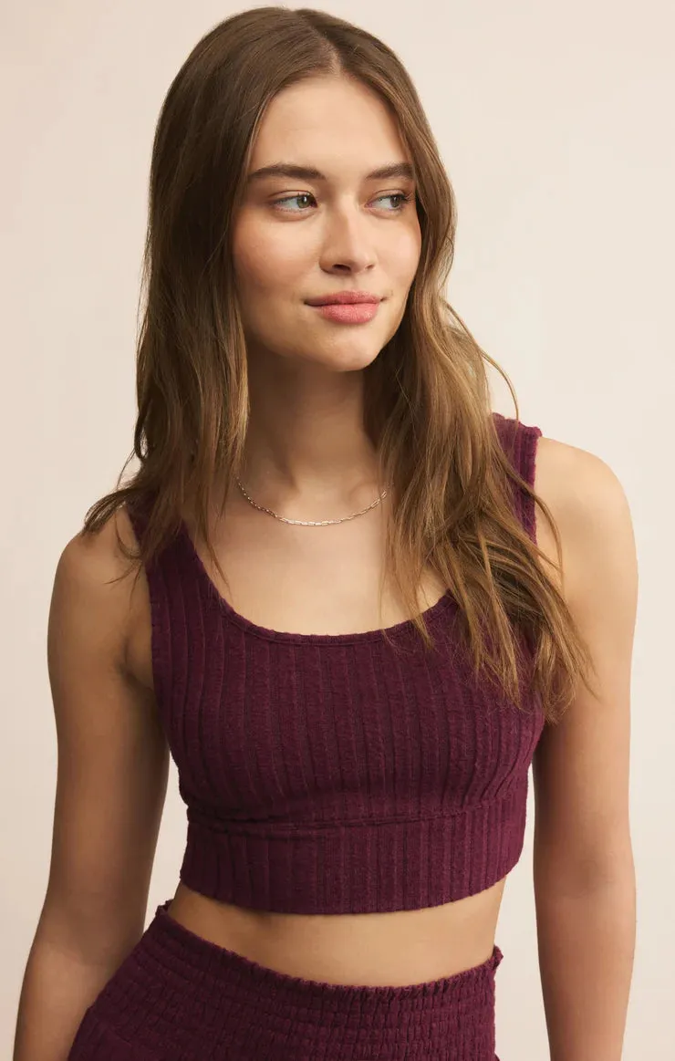 Z-Supply Zoe Silky Rib Tank Bra - Merlot sold by Sun Diego Boardshops product image thumbnail 4