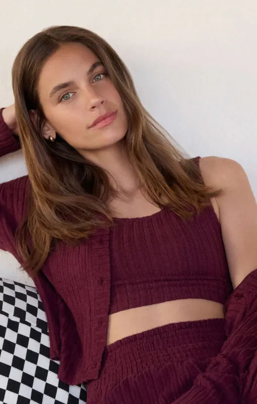 Z-Supply Zoe Silky Rib Tank Bra - Merlot sold by Sun Diego Boardshops