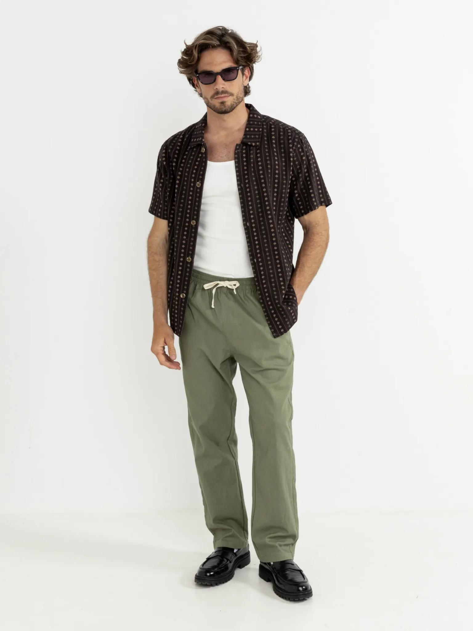 Rhythm Dakota Stripe Short Sleeve Shirt - Chocolate sold by Sun Diego Boardshops product image thumbnail 3