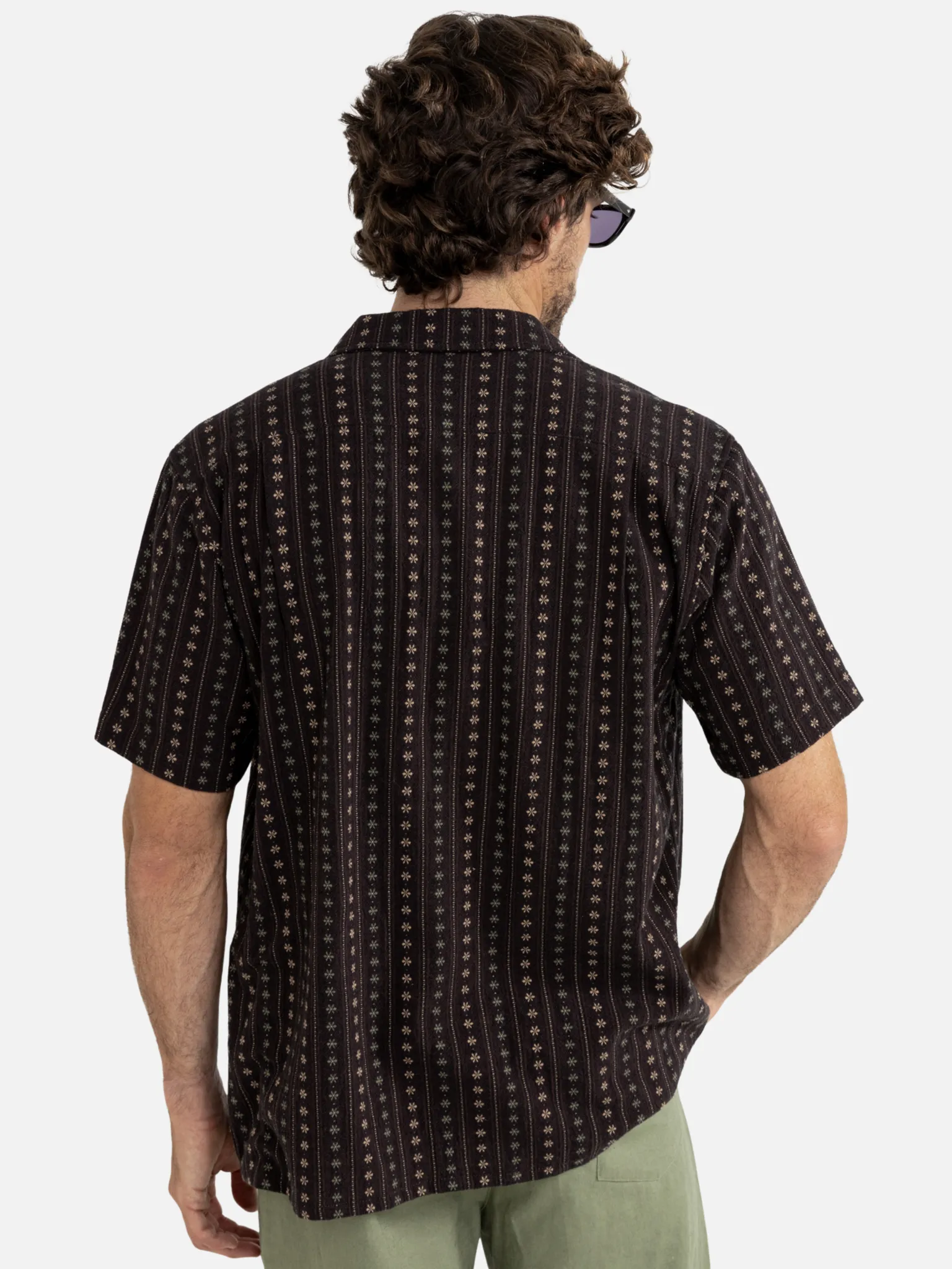 Rhythm Dakota Stripe Short Sleeve Shirt - Chocolate sold by Sun Diego Boardshops product image thumbnail 4
