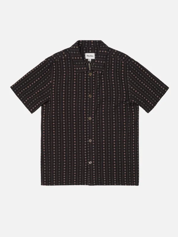 Rhythm Dakota Stripe Short Sleeve Shirt - Chocolate sold by Sun Diego Boardshops