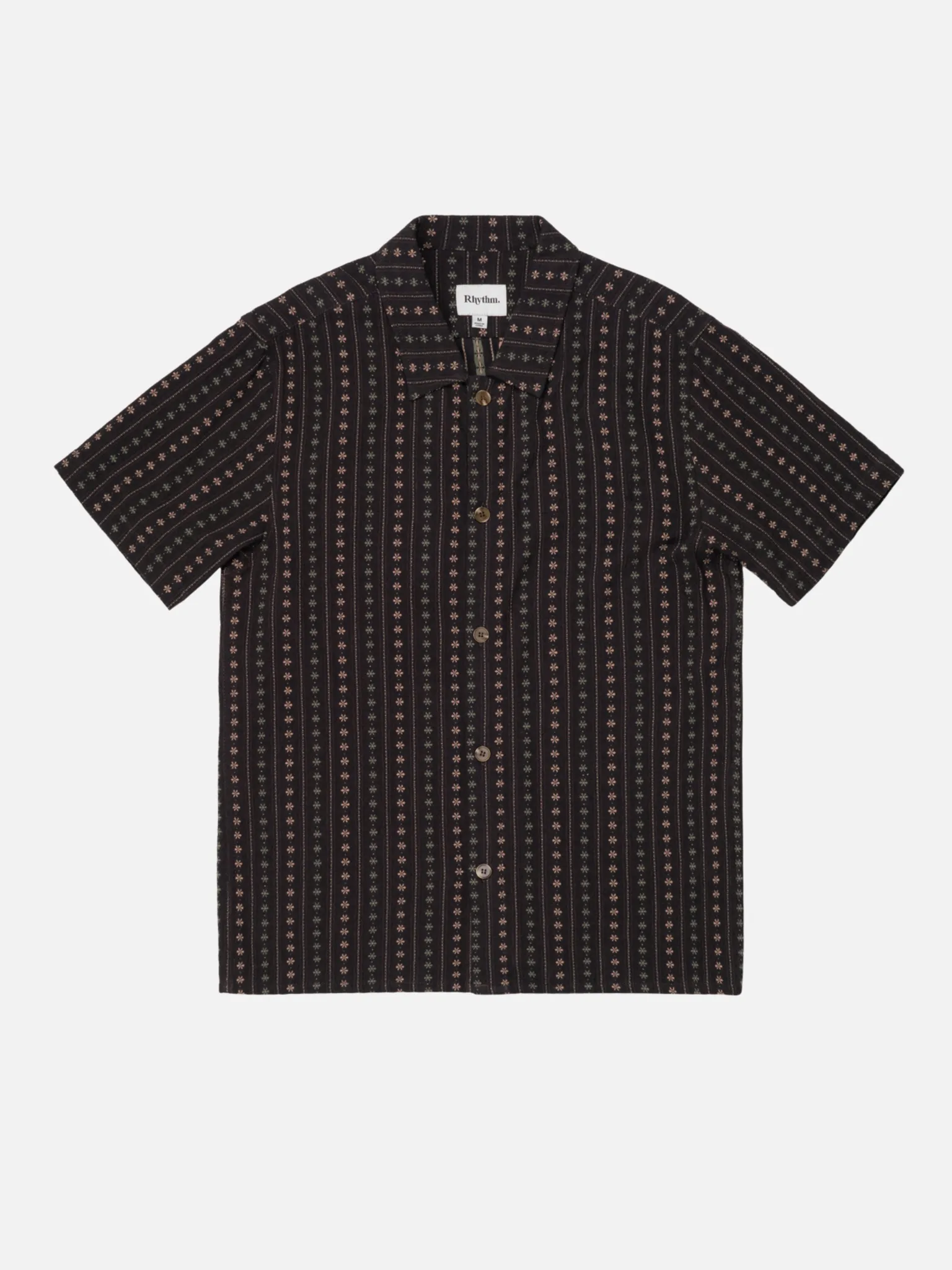 Rhythm Dakota Stripe Short Sleeve Shirt - Chocolate sold by Sun Diego Boardshops