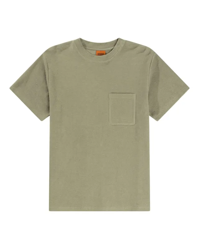 Rhythm Contrast Vintage Terry Short-Sleeve T-Shirt - Sage sold by Sun Diego Boardshops